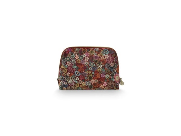 PIP Studio Coby Cosmetic Bag Triangle Medium Tutti i Fiori Pink 24/17x16.5x8cm
