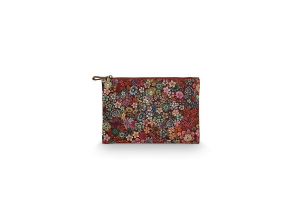 PIP Studio Charly Cosmetic Flat Pouch Medium Tutti i Fiori Pink 24x15.5x1cm