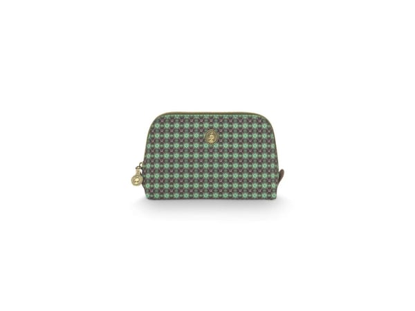 PIP Studio Coby Cosmetic Bag Triangle Small Clover Green 19/15x12x6cm