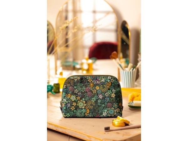 PIP Studio Coby Cosmetic Bag Triangle Medium Tutti i Fiori Green 24/17x16.5x8cm