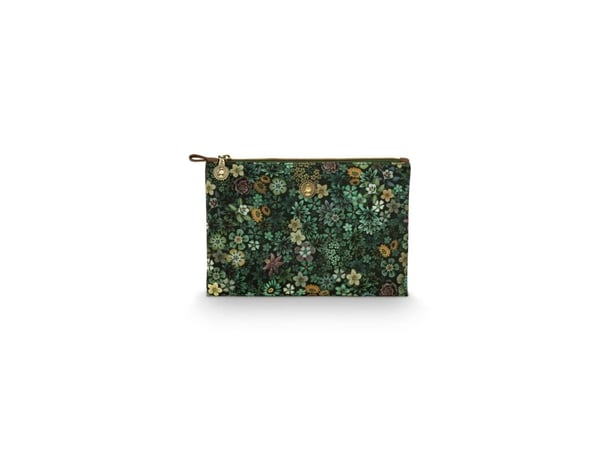 PIP Studio Charly Cosmetic Flat Pouch Medium Tutti i Fiori Green 24x15.5x1cm