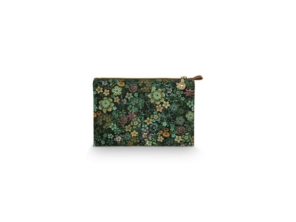 PIP Studio Charly Cosmetic Flat Pouch Medium Tutti i Fiori Green 24x15.5x1cm