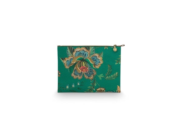 PIP Studio Charly Cosmetic Flat Pouch Large Cece Fiore Green 30x22x1cm