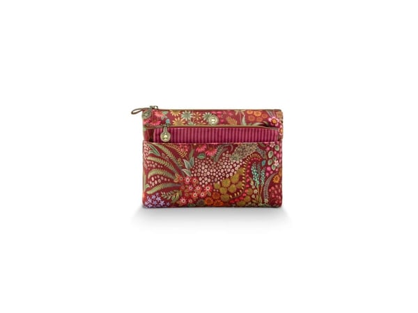 Caryn Cosmetic Bag Combi Querida Velvet Red 26x7,5x18 cm/22x1x13 cm