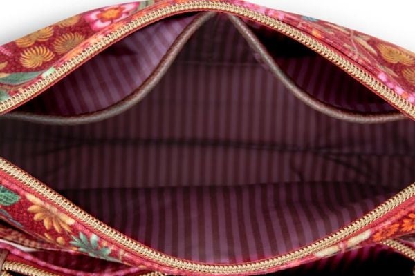 Caryn Cosmetic Bag Combi Querida Velvet Red 26x7,5x18 cm/22x1x13 cm