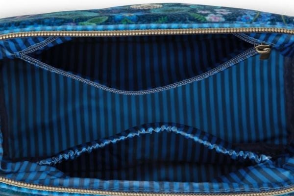 PIP Studio Cooper Cosmetic Purse Medium Querida Velvet Dark Blue 22.5x9.5x15cm