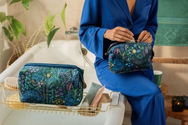 PIP Studio Cooper Cosmetic Purse Medium Querida Velvet Dark Blue 22.5x9.5x15cm