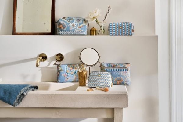 PIP Studio Coco Cosmetic Bag Medium Samba Stripe Blue 21.5x10x10.5cm