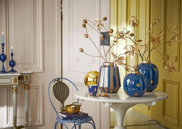 PIP Studio Vase Dots NavyGold 23cm