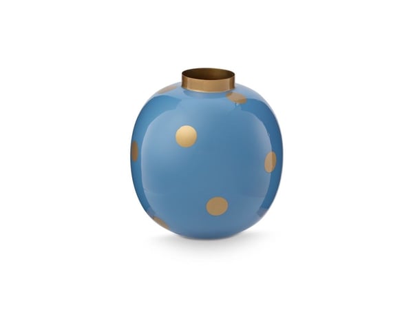 Vase Dots BlueGold 23cm