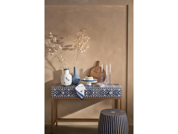 PIP Studio Vase Metal Blue Bird 36cm