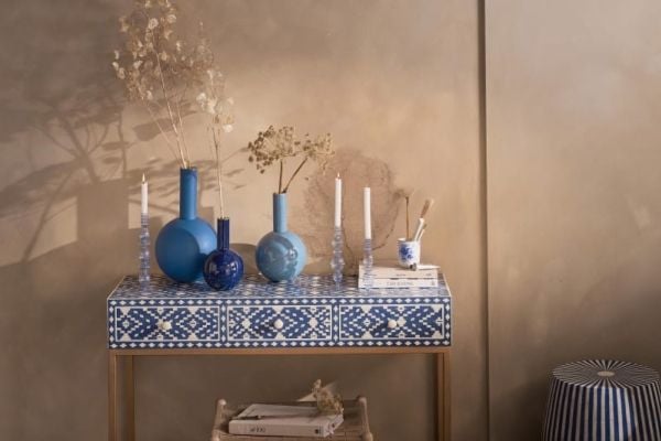 PIP Studio Vase Metal Light Blue 19x33