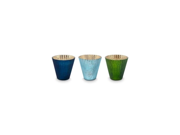 PIP Studio Set/3 TeaLight Blue 10x10.5