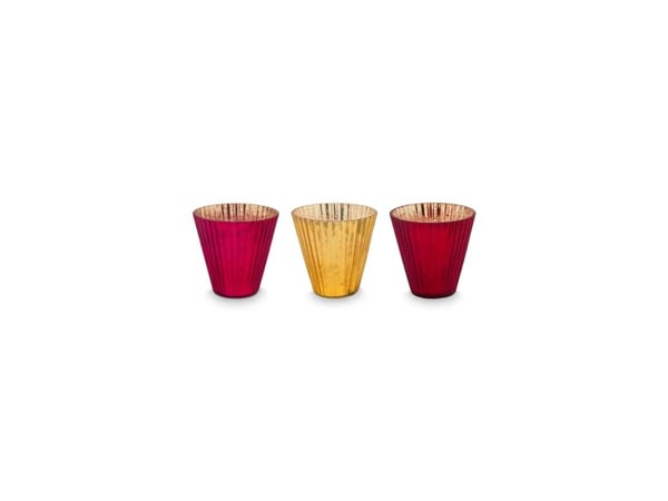 PIP Studio Set/3 TeaLight Red 10x10.5