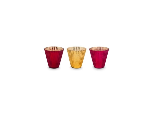 PIP Studio Set/3 TeaLight Red 10x10.5
