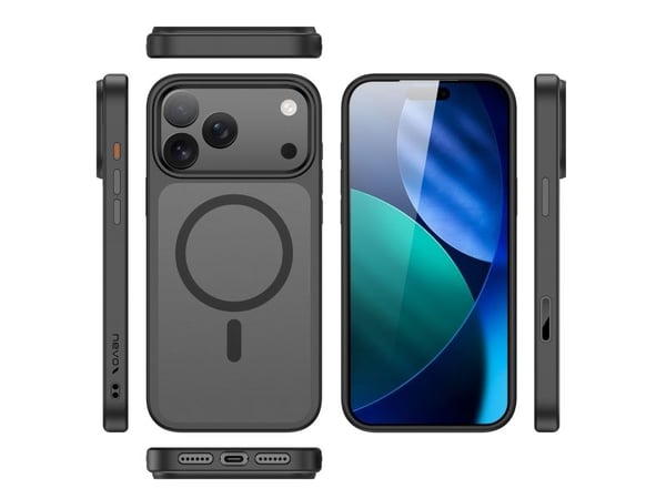 Nevox StyleShell InvisioiPhone 17 Pro yhteensopiva MagSafe mustan kanssa