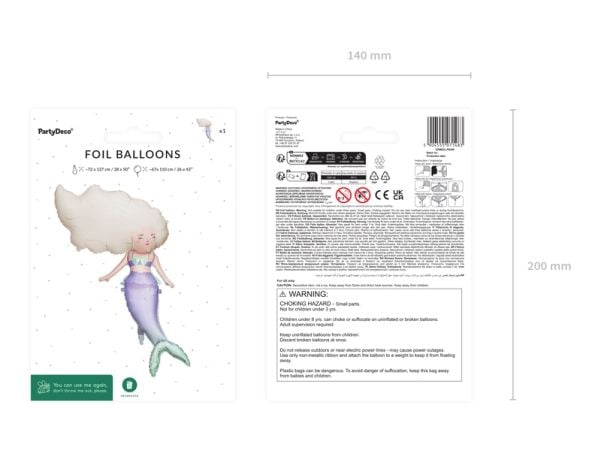 PartyDeco FB256, Lekeballong, Folie, Flerfarget, Bilde, Universal, Figur