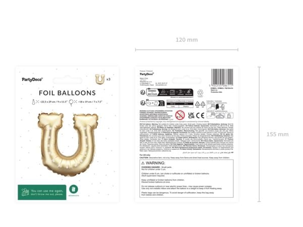 Hestesko folieballong, 3 stk