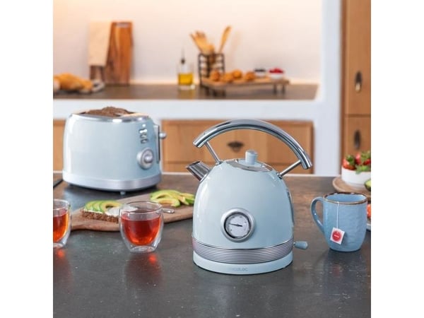 Cecotec ThermoSense 420, 1,8 l, 2200 W, Lyseblå, Rustfritt stål, Justerbar termostat, Overopphetingsbeskyttelse