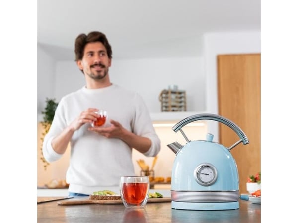 Cecotec ThermoSense 420, 1,8 l, 2200 W, Lyseblå, Rustfritt stål, Justerbar termostat, Overopphetingsbeskyttelse