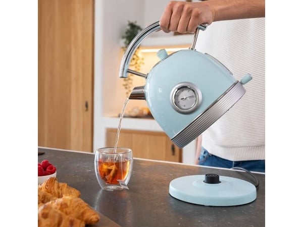 Cecotec ThermoSense 420, 1,8 l, 2200 W, Lyseblå, Rustfritt stål, Justerbar termostat, Overopphetingsbeskyttelse