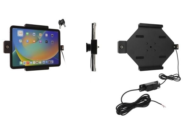 Brodit - Billaderholder - med nøkkellås - 2 A - QC 3.0 - 2 utgangskontakter (USB, USB-type A) - svart