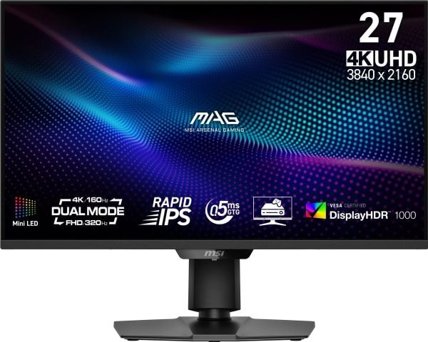 MSI MAG 274UPDF E16M - LED-skjerm - gaming - 27" - 3840 x 2160 UHD @ 320 Hz - Fast IPS - 1000 cd/m² - 1000:1 - DisplayHDR 1000 - 0.5 ms - 2xHDMI, D...