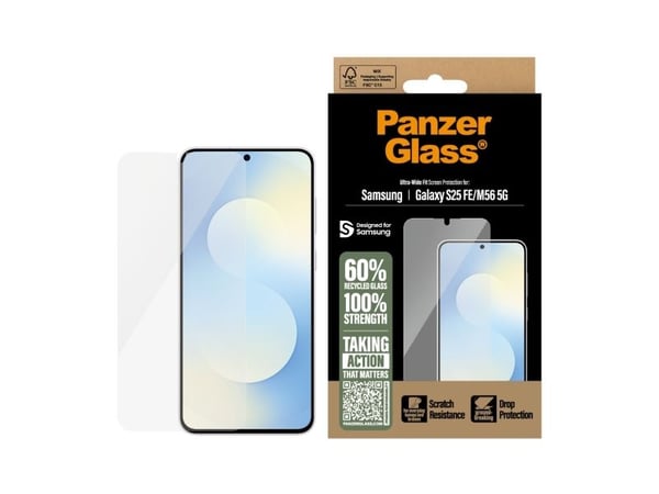 PanzerGlass ® Screen Protector Samsung Galaxy S25 FE 5G | M56 5G | Ultra-Wide Fit, Samsung, Samsung - Galaxy S25 FE 5G, Samsung - Galaxy M56 5G, Tø...