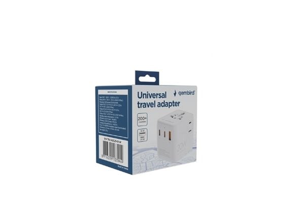 GEMBIRD Universal Travel Adapter 20W valkoinen