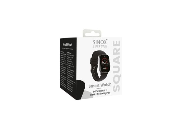 Sinox Lifestyle SQUARE smartwatch, svart