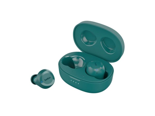 Belkin SoundForm Bolt - True wireless-hodetelefoner med mikrofon - i øret - Bluetooth - sjøgrønn