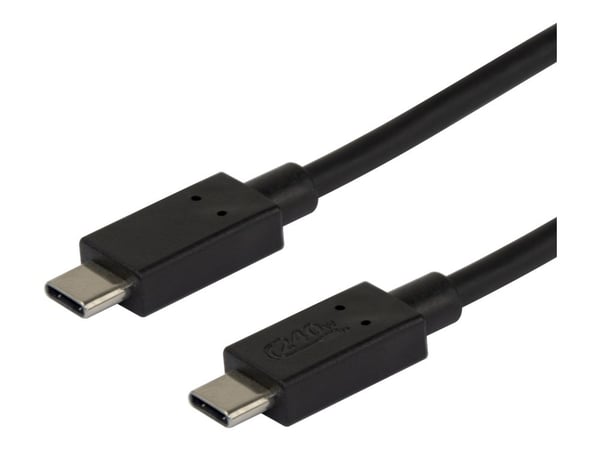 DELTACO - USB-kabel - USB-C (hann) til USB-C (hann) - USB 2.0 - 48 V - 5 A - 2 m - utvidet effektområde (EPR), USB Power Delivery (240 W), Støtte f...