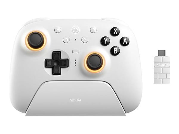 8Bitdo Ultimate 2 - Håndkonsoll - trådløs - 2.4 GHz/Bluetooth - hvit - for Nintendo Switch, Nintendo Switch 2
