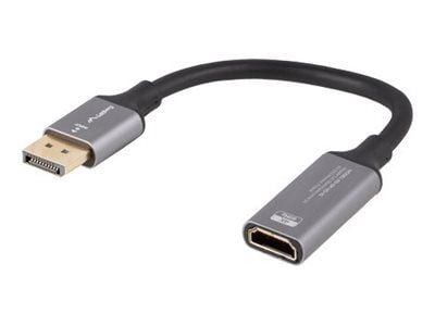 Kaapelisovitin Lanberg Displayport (M) -&amp;gt; HDMI (F) 4K na cablu 20cm srebrny