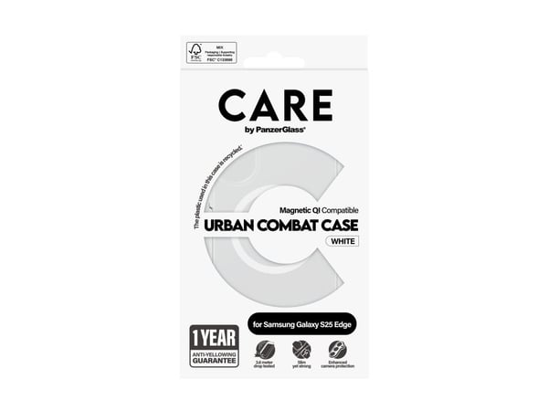 CARE by PanzerGlass - Baksidedeksel for mobiltelefon - flaggskip - MagSafe-samsvar - gjennomsiktig - for Samsung Galaxy S25 Edge