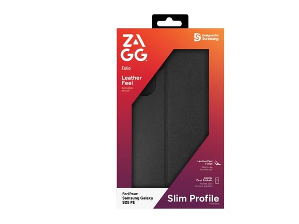 Zagg - Vikbart fodral för mobiltelefon - svart - för Samsung Galaxy S25 FE