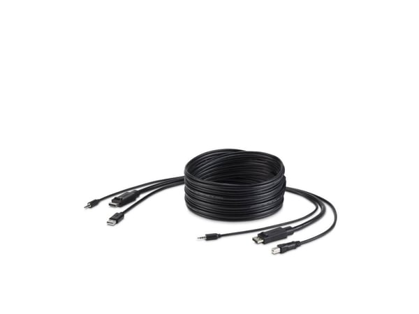 Belkin Secure KVM Combo Cable - Tastatur- / mus- / video- / lydkabel - TAA-kompatibel - USB, ministik, DisplayPort (han) til mini-phone stereo 3.5 ...