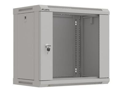 LANBERG 19" 9U RACKMONTERBART INSTALLATIONSSKÅP 540X350 GRÅ GLASDÖRR (FLAT PACK)