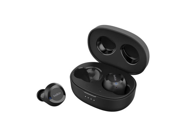 Belkin SoundForm Bolt - True wireless-hodetelefoner med mikrofon - i øret - Bluetooth - svart - for Apple iPhone 14, 14 Plus, 14 Pro, 14 Pro Max; S...