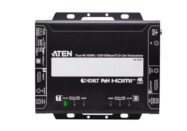 ATEN VE1833, 4096 x 2160 piksler, AV-sender og -mottaker, 40 m, Koblet med ledninger (ikke trådløs), 3D, HDCP