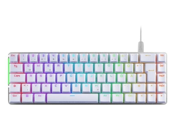ASUS ROG Falchion Ace - Tastatur - 65 % kompakt - med berøringspanel - backlit - USB - QWERTY - USA - tastsvitsj: ROG NX Red - hvit