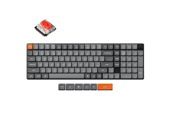 Keychron K17 Max QMK, 75%, Ledning & Trådløs, USB + RF Wireless + Bluetooth, Mekanisk nøkkelbryter, RGB LED, Sort