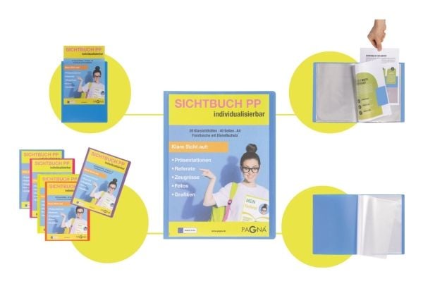 Pagna 21013-12, Project folder, A4, Polypropylen (PP), Lilac, 40 ark, 20 lommer