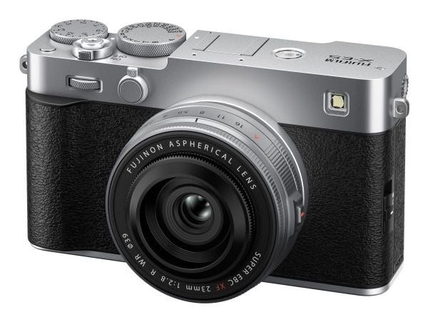 Fujifilm X -E5 Kit XF23mmF2.8 R WR, 40,2 MP, 7728 x 5152 piksler, X-Trans CMOS 5 HR, 6.2K, Berøringsskjerm, Sølv