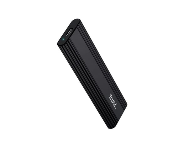 Trust 25806, SSD kabinet, M.2, 10 Gbit/sek., USB-tilslutning, Sort