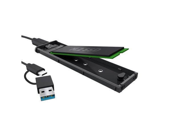 Trust 25806, SSD kabinet, M.2, 10 Gbit/sek., USB-tilslutning, Sort