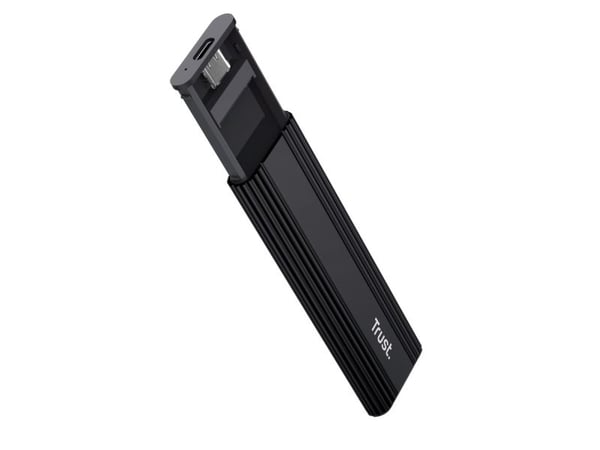 Trust 25806, SSD kabinet, M.2, 10 Gbit/sek., USB-tilslutning, Sort