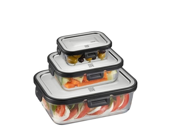 GEFU 12799, Ställ, Rektangulär, Transparent, Borosilikatglas, Plast, Silikon, Rostfritt stål, 300 ° C, -20 - 300 ° C
