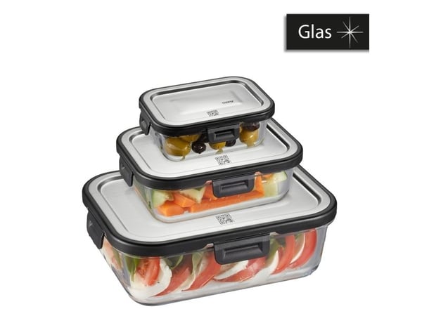 GEFU 12799, Sett, Rektangulær, Gjennomsiktig, Borosilikatglass, Plast, Silikon, Rustfritt stål, 300 °C, -20 - 300 °C