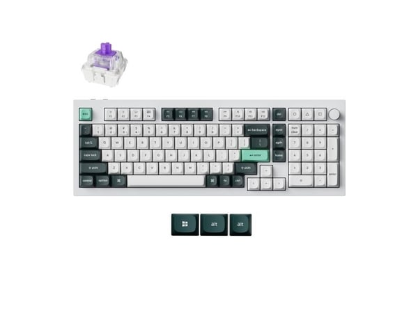Keychron Q5 HE QMK, Ledning & Trådløs, USB + RF Wireless + Bluetooth, Magnetic-mechanical key switch, QWERTY, RGB LED, Hvit
